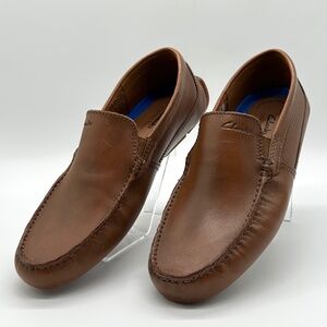 Clarks Men's Markman Plain Tan Leather Drivers Size 8.5 M